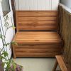 Kleine teakhouten balkonbank met opbergruimte voor op het balkon! 1 meter brede tuinbank voor balkon. Gemaakt van duurzaam teakhout.