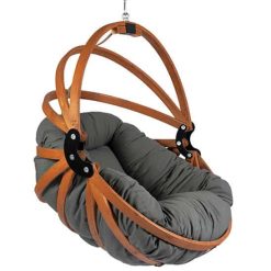 Silla colgante de madera Gaya con cojín de Graphite