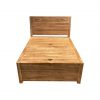 Teakhouten balkon opbergkist - 100 x 60 x 40 cm - Aangeschoven aan balkonbank met opbergruimte