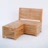 Teakhouten balkon loungeset. Balkonbank met balkonhocker - voorkant