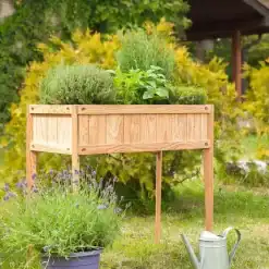 Houten kweekbak op poten van 80 cm breed